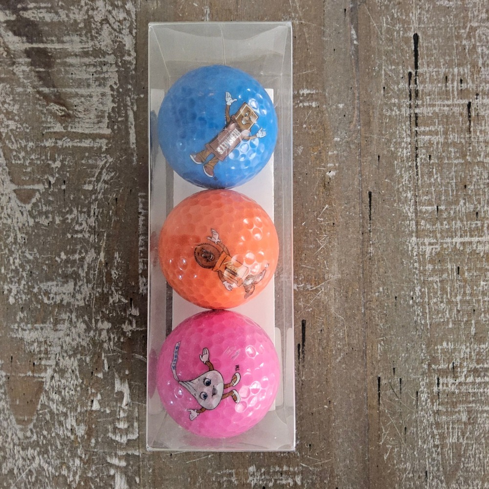 Hershey Golf Ball Set Multi-Color Character Logo 3 Pack Candy Memorabilia